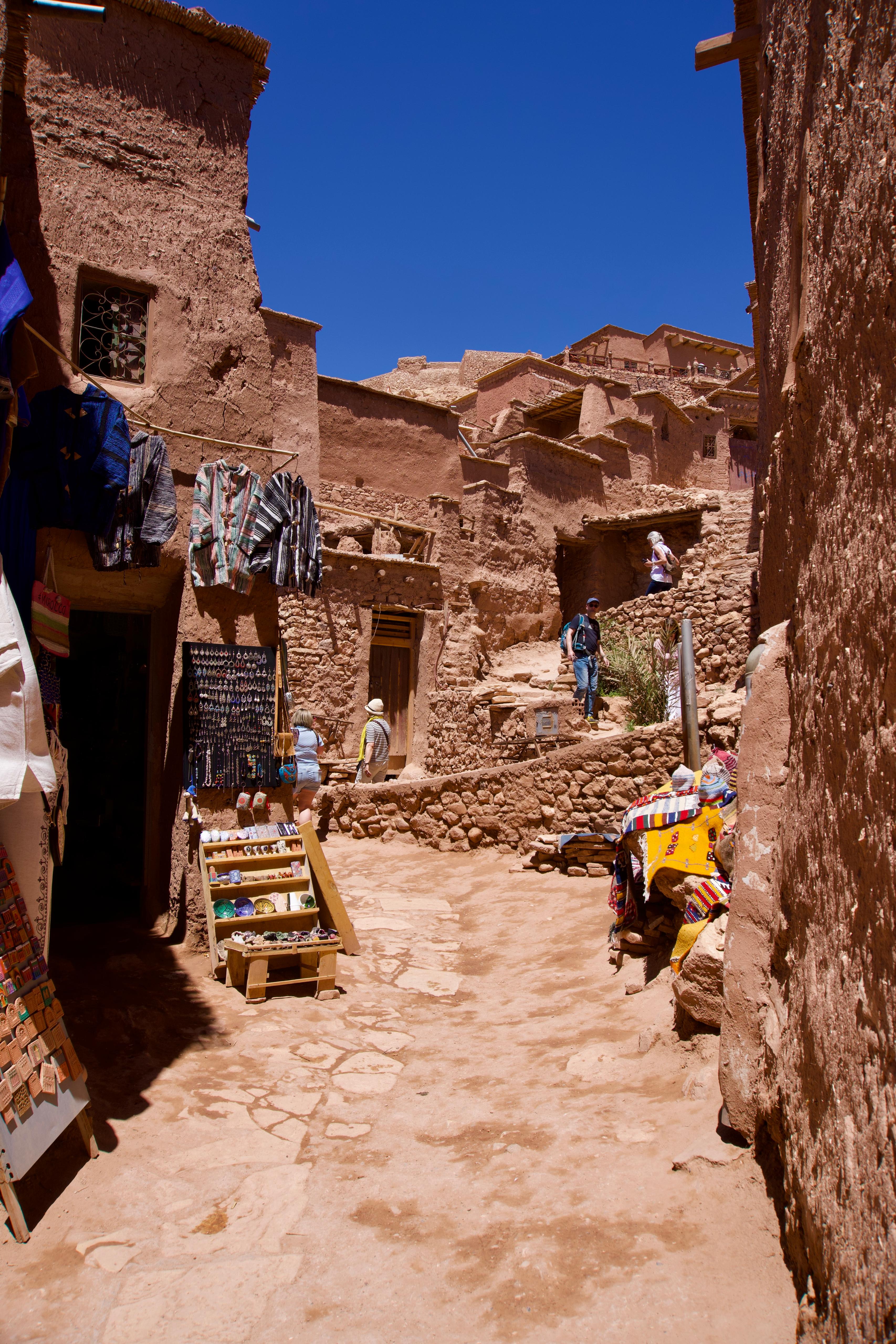 Ait Ben Haddou mud-brick towers at dusk, Morocco